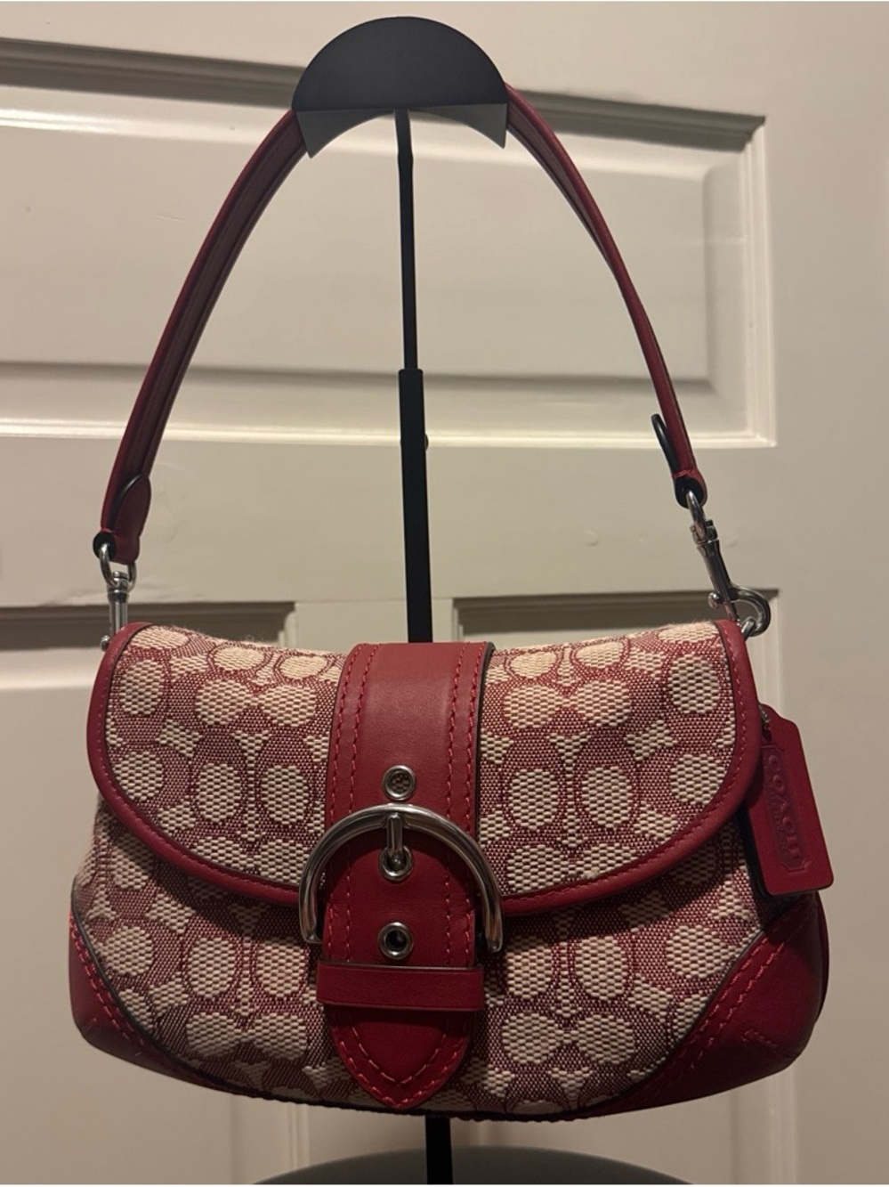 Coach SoHo Red in Signature Jacquard Shoulder Bag